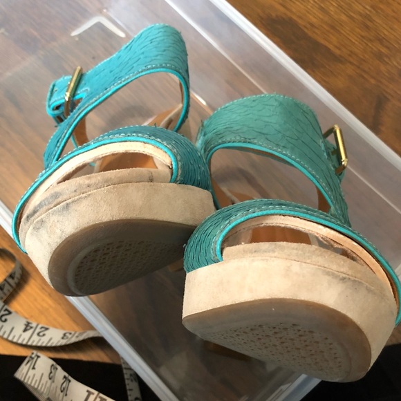 Geox D Nurit B Turquoise Python Platform Sandals - Picture 8 of 8
